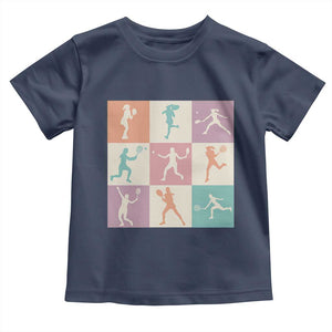 Tennis Lover Colorful Pastel Grid Sports Fan Gift Toddler T Shirt TS12 Navy Print Your Wear