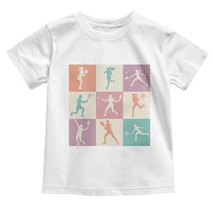 Tennis Lover Colorful Pastel Grid Sports Fan Gift Toddler T Shirt TS12 White Print Your Wear