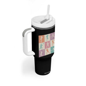 Tennis Lover Colorful Pastel Grid Sports Fan Gift Tumbler With Handle TS12 Print Your Wear