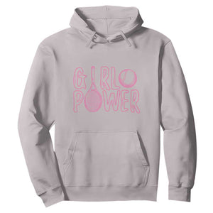 Girl Power Tennis Gift Hoodie Feminist Sports Gift TS12 Ice Gray Print Your Wear