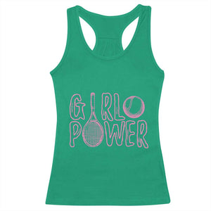 Girl Power Tennis Gift Racerback Tank Top Feminist Sports Gift TS12 Irish Green Print Your Wear
