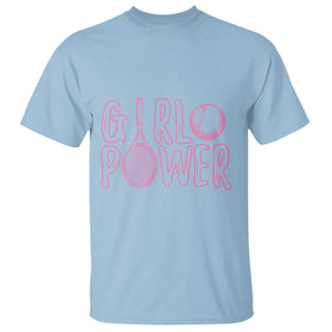 Girl Power Tennis Gift T Shirt Feminist Sports Gift TS12 Light Blue Print Your Wear