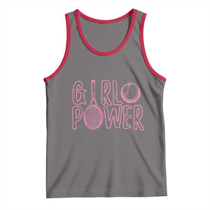 Girl Power Tennis Gift Tank Top Feminist Sports Gift TS12 Deep Heather Red Print Your Wear