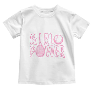 Girl Power Tennis Gift Toddler T Shirt Feminist Sports Gift TS12 White Print Your Wear