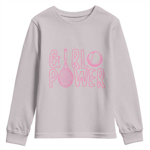 Girl Power Tennis Gift Youth Sweatshirt Feminist Sports Gift TS12 Ice Gray Print Your Wear