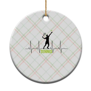 Tennis Lover Heartbeat Ceramic Ornament Sports Player Gift TS12 1pc Christmas Plaid Print Your Wear