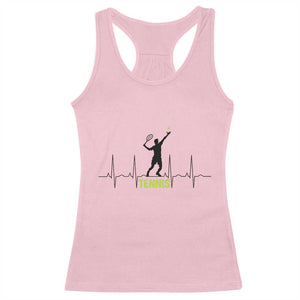 Tennis Lover Heartbeat Racerback Tank Top Sports Player Gift TS12 Light Pink Print Your Wear