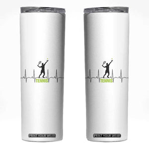Tennis Lover Heartbeat Skinny Tumbler Sports Player Gift TS12 White Print Your Wear