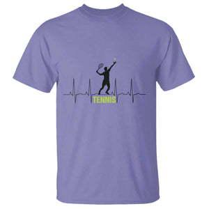 Tennis Lover Heartbeat T Shirt Sports Player Gift TS12 Violet Print Your Wear