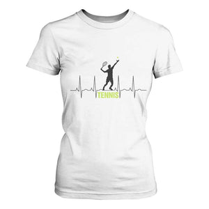Tennis Lover Heartbeat T Shirt For Women Sports Player Gift TS12 White Print Your Wear