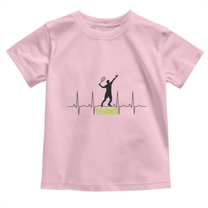 Tennis Lover Heartbeat Toddler T Shirt Sports Player Gift TS12 Light Pink Print Your Wear