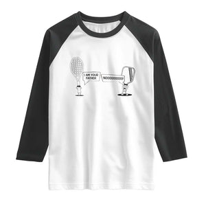 Funny Pickleball Tennis Racket Raglan Shirt I Am Your Pickle Father TS12 White Black Print Your Wear
