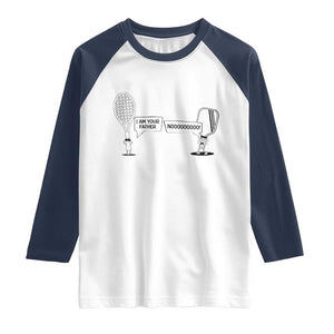 Funny Pickleball Tennis Racket Raglan Shirt I Am Your Pickle Father TS12 White Navy Print Your Wear