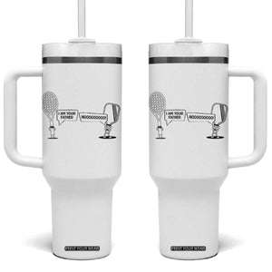 Funny Pickleball Tennis Racket Tumbler With Handle I Am Your Pickle Father TS12 One Size: 40 oz White Print Your Wear
