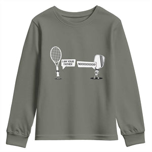 Funny Pickleball Tennis Racket Youth Sweatshirt I Am Your Pickle Father TS12 Military Green Print Your Wear