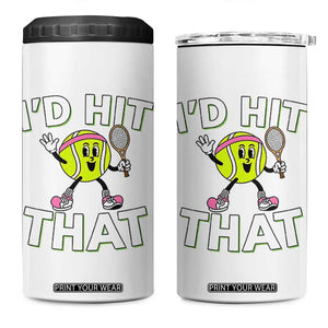 Funny Tennis Quote 4 in 1 Can Cooler Tumbler Id Hit That TS12 One Size: 16 oz White Print Your Wear