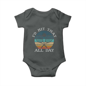 Id Hit That All Day Baby Onesie Funny Tennis Player Gift TS12 Dark Heather Print Your Wear
