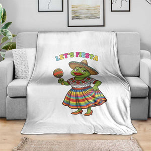 Funny Cinco De Mayo Sexy Frog Throw Blanket Lets Fiesta TS12 Print Your Wear