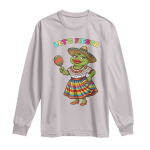 Funny Cinco De Mayo Sexy Frog Long Sleeve Shirt Lets Fiesta TS12 Ice Gray Print Your Wear