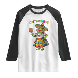 Funny Cinco De Mayo Sexy Frog Raglan Shirt Lets Fiesta TS12 White Black Print Your Wear