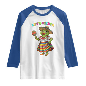 Funny Cinco De Mayo Sexy Frog Raglan Shirt Lets Fiesta TS12 White Royal Print Your Wear