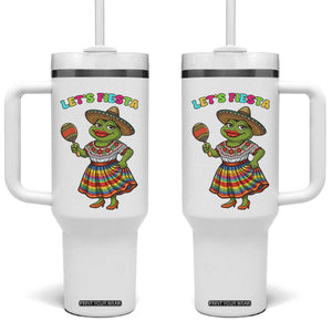 Funny Cinco De Mayo Sexy Frog Tumbler With Handle Lets Fiesta TS12 One Size: 40 oz White Print Your Wear