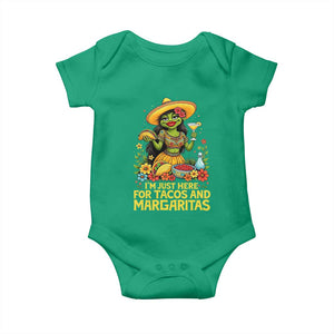 Funny Cinco De Mayo Frog Baby Onesie Just Here For Tacos And Margaritas TS12 Irish Green Print Your Wear