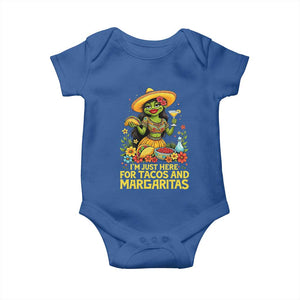Funny Cinco De Mayo Frog Baby Onesie Just Here For Tacos And Margaritas TS12 Royal Blue Print Your Wear