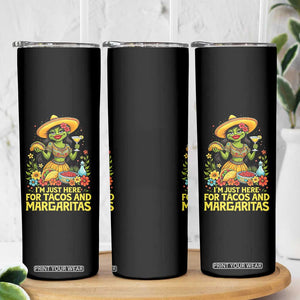 Funny Cinco De Mayo Frog Skinny Tumbler Just Here For Tacos And Margaritas TS12 Print Your Wear