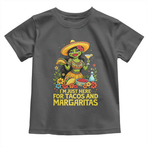 Funny Cinco De Mayo Frog Toddler T Shirt Just Here For Tacos And Margaritas TS12 Dark Heather Print Your Wear