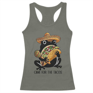 Grumpy Frog Cinco De Mayo Racerback Tank Top Came For The Tacos TS12 Military Green Print Your Wear