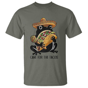 Grumpy Frog Cinco De Mayo T Shirt Came For The Tacos TS12 Military Green Print Your Wear
