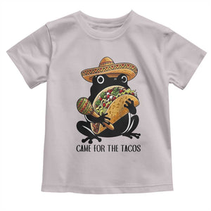 Grumpy Frog Cinco De Mayo Toddler T Shirt Came For The Tacos TS12 Ice Gray Print Your Wear