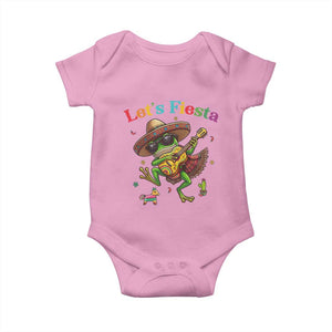 Funny Cinco De Mayo Frog Playing Guitar Baby Onesie Lets Fiesta TS12 Light Pink Print Your Wear