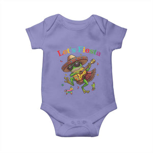 Funny Cinco De Mayo Frog Playing Guitar Baby Onesie Lets Fiesta TS12 Violet Print Your Wear