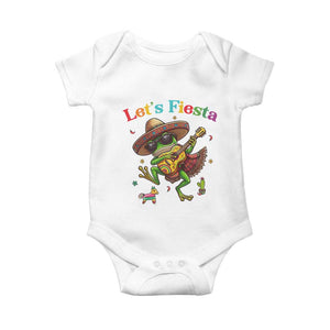 Funny Cinco De Mayo Frog Playing Guitar Baby Onesie Lets Fiesta TS12 White Print Your Wear