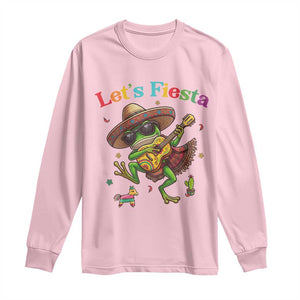 Funny Cinco De Mayo Frog Playing Guitar Long Sleeve Shirt Lets Fiesta TS12 Light Pink Print Your Wear