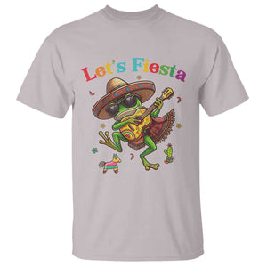 Funny Cinco De Mayo Frog Playing Guitar T Shirt Lets Fiesta TS12 Ice Gray Print Your Wear
