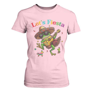 Funny Cinco De Mayo Frog Playing Guitar T Shirt For Women Lets Fiesta TS12 Light Pink Print Your Wear