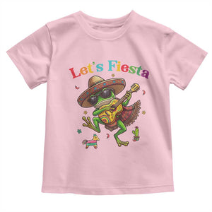 Funny Cinco De Mayo Frog Playing Guitar Toddler T Shirt Lets Fiesta TS12 Light Pink Print Your Wear