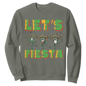 Funny Mariachi Frog Guitar Fiesta Sweatshirt Cinco De Mayo Gift TS12 Military Green Print Your Wear