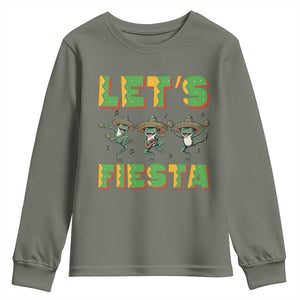 Funny Mariachi Frog Guitar Fiesta Youth Sweatshirt Cinco De Mayo Gift TS12 Military Green Print Your Wear