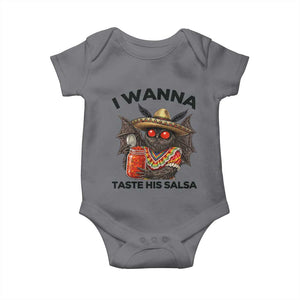 Funny Cinco De Mayo Mothman Baby Onesie I Wanna Taste His Salsa TS12 Charcoal Print Your Wear