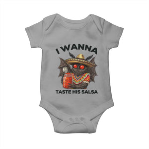 Funny Cinco De Mayo Mothman Baby Onesie I Wanna Taste His Salsa TS12 Sport Gray Print Your Wear