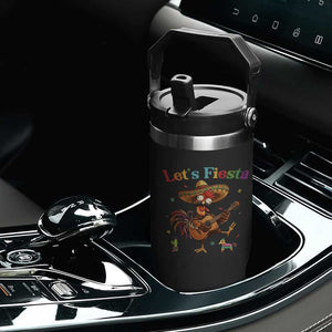 Lets Fiesta Cinco de May Flip Straw Tumbler Funny Chicken Playing Guitar TS12 Print Your Wear