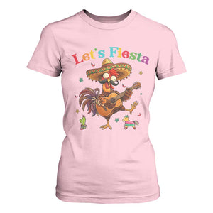 Lets Fiesta Cinco de May T Shirt For Women Funny Chicken Playing Guitar TS12 Light Pink Print Your Wear