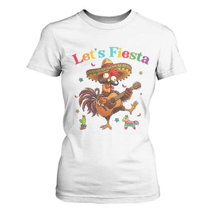 Lets Fiesta Cinco de May T Shirt For Women Funny Chicken Playing Guitar TS12 White Print Your Wear