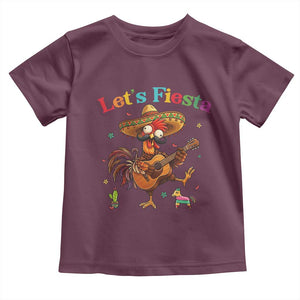 Lets Fiesta Cinco de May Toddler T Shirt Funny Chicken Playing Guitar TS12 Maroon Print Your Wear