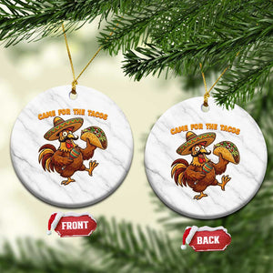 Funny Cinco De Mayo Chicken Ceramic Ornament Came For The Tacos TS12 1pc White Marble Print Your Wear