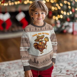 Funny Cinco De Mayo Chicken Ugly Christmas Sweater Came For The Tacos TS12 Mocha Mousse Print Your Wear